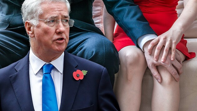 Michael Fallon ist über einen Vorfall vor 15 Jahren gestolpert. (Bild: AFP, stock.adobe.com, krone.at-Grafik)