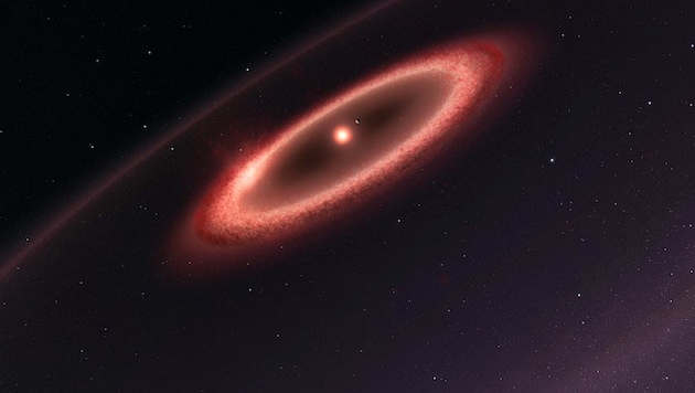 Künstlerische Illustration der Staubgürtel um Proxima Centauri (Bild: ESO/M. Kornmesser)