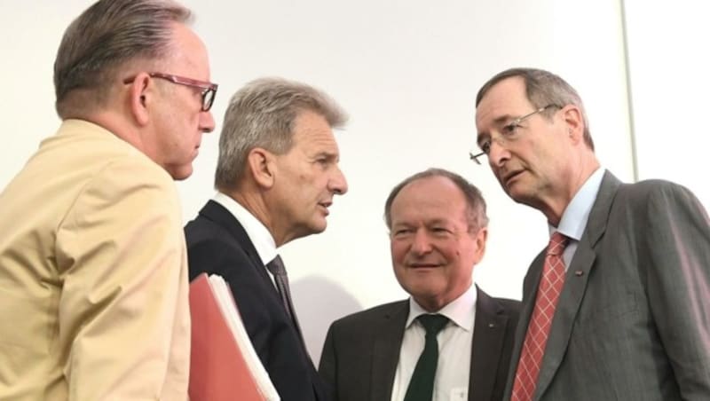 AK-Präsident, ÖGB-Präsident, Landwirtschaftskammer-Präsident und Wirtschaftskammer-Chef (Bild: HELMUT FOHRINGER / APA / picturedesk.com)