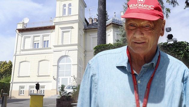 Niki Lauda kaufte die berüchtigte "NSA-Villa" in Wien-Währing um stolze 6,9 Millionen Euro. (Bild: APA/HERBERT P. OCZERET, GEPA, krone.at-Grafik)