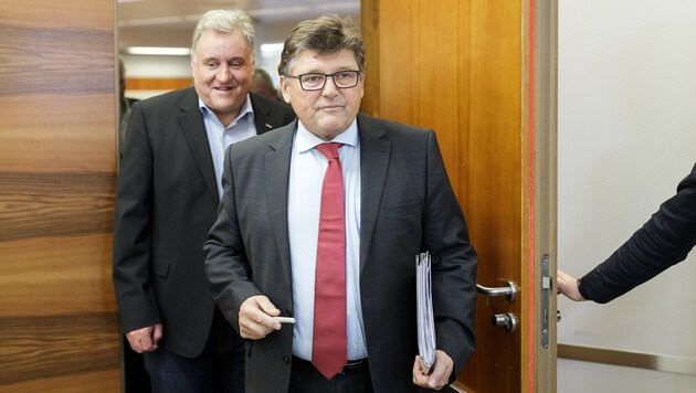 Rainer Wimmer und Karl Dürtscher führen die Gespräche aufseiten der Gewerkschaft. (Bild: APA/GEORG HOCHMUTH)