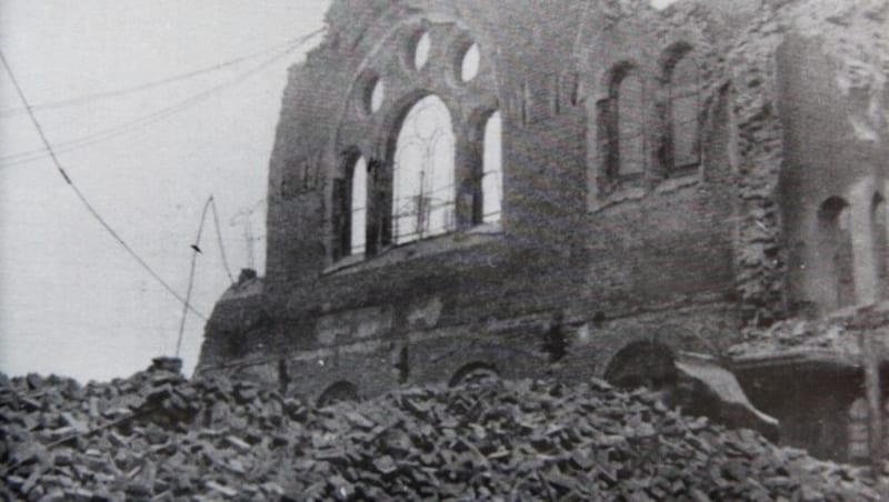 So sah die Grazer Synagoge nach dem 9. November 1938 aus. (Bild: Haus der Namen)