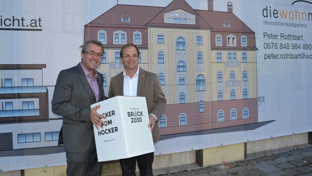Bürgermeister Peter Koch (links) und Karl Trummer, Sprecher der Investorengruppe (Bild: Heinz Weeber)
