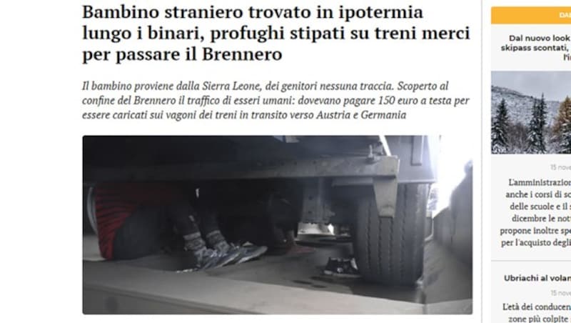 Der Bericht einer italienischen Website über das Drama um den fünfjährigen Anthony (Bild: ildolomiti.it (Screenshot))