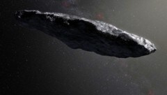 Künstlerische Darstellung des interstellaren Gastes „Oumuamua“ (Bild: ESO/M. Kornmesser)