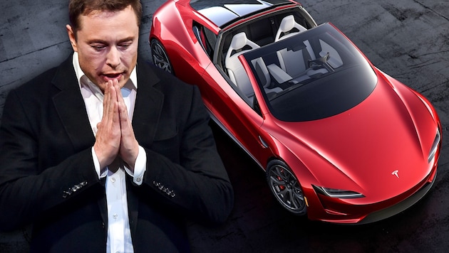 At the end of January, a judge ruled that Musk's remuneration package, which was based on share options, was incredibly high and declared it invalid. (Bild: APA/AFP/PETER PARKS, Tesla, krone.at-Grafik)