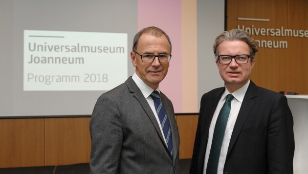 Joanneums-Direktor Wolfgang Muchitsch (links) und Kulturlandesrat Christopher Drexler (Bild: Universalmuseum Joanneum)