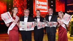 â01EOÖ-Kroneâ01C-Chefredakteur Harald Kalcher (M.), Klaus Luger und Thomas Stelzer. îA55 (Bild: Markus Wenzel)