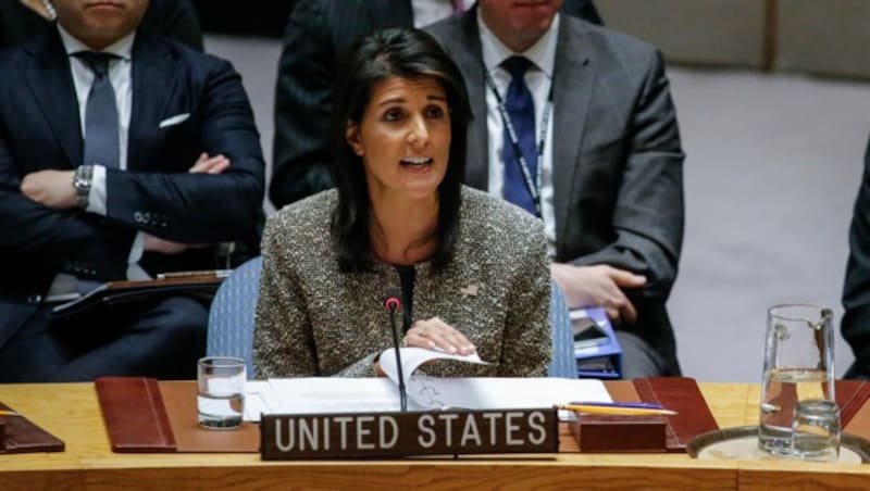 UNO-Botschafterin Nikki Haley (Bild: APA/AFP/KENA BETANCUR)