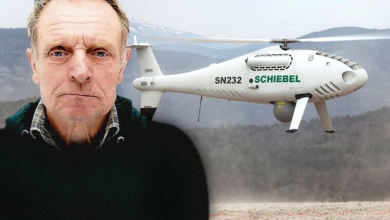 Der verdächtige Doppelmörder Friedrich F. wurde mit einer Drohne gesucht. (Bild: Schiebel Elektronische Geräte GmbH, LPD Steiermark)