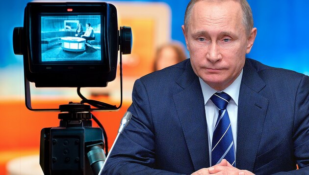 Neun US-Medien sind im Visier von Kremlchef Wladimir Putin. (Bild: stock.adobe.com, krone.at-Grafik, AP)