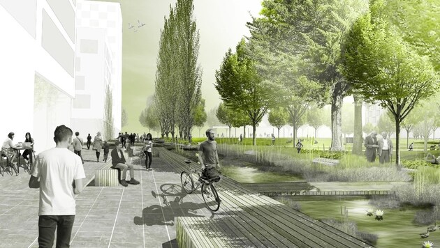 Reininghaus-Park â013 im Bild der Sieger des Architektenwettbewerbs, jetzt folgt Detailplanung. (Bild: zwoPK Landschaftsarchitekten)