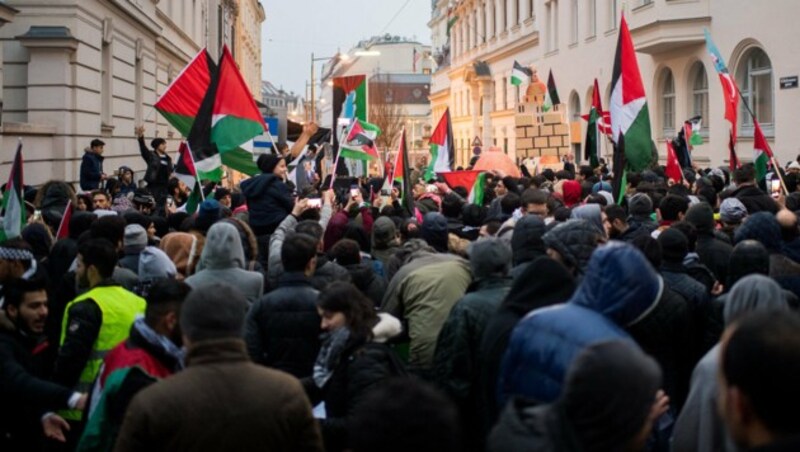 Auch in Wien gab es Proteste vor der US-Botschaft gegen die Jerusalem-Entscheidung von Trump. (Bild: APA/EXPA/MICHAEL GRUBER)