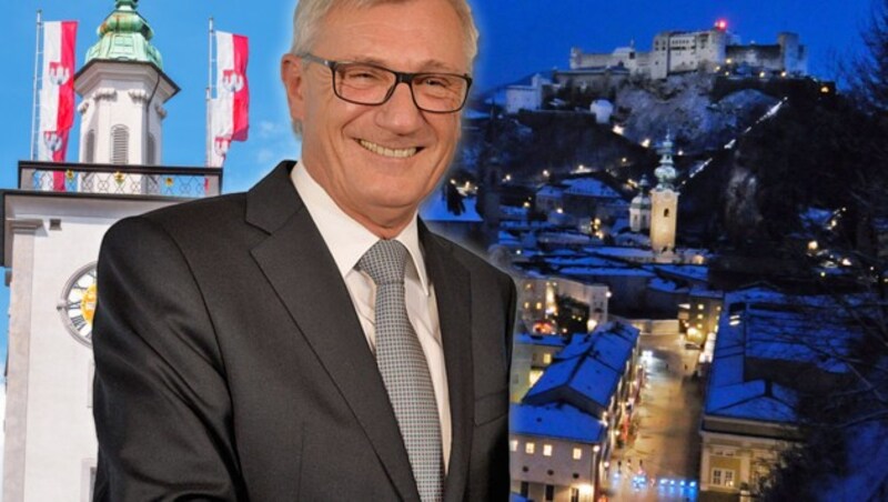 Harald Preuner (ÖVP) ist Bürgermeister in der Stadt Salzburg. (Bild: APA/Barbara Gindl, stock.adobe.com, krone.at-Grafik)