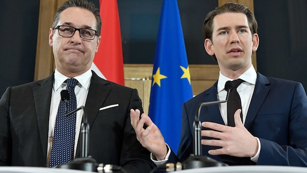 Heinz-Christian Strache (FPÖ), Sebastian Kurz (ÖVP) (Bild: APA/Hans Klaus Techt)