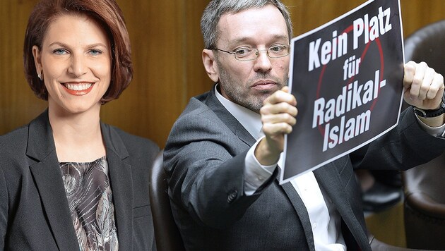 Dem Bundespräsidenten war Karoline Edtstadler als "Aufpasserin" für Herbert Kickl ein Anliegen. (Bild: APA/ROBERT JÄGER, ÖVP, krone.at-Grafik)