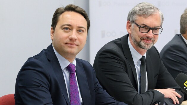 Manfred Haimbuchner und Michael Strugl (r.) wurden lange Zeit als Minister-Kandidaten gehandelt. (Bild: Land OÖ/Grilnberger)