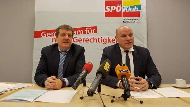 SPÖ-Klubobmann Christian Makor (links) und SPÖ-Gesundheitssprecher Peter Binder (Bild: Werner Pöchinger)