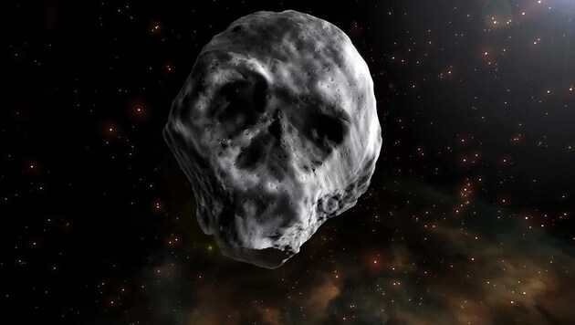 Künstlerische Illustration des Asteroiden 2015 TB145 (Bild: SINC/J. A. Penas)