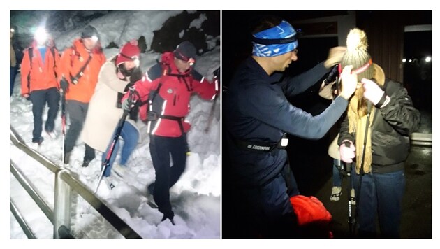 Die Bergrettung Hallstatt holte zwei Touristinnen aus China in der Nacht vom Berg. (Bild: Bergrettung Hallstatt)