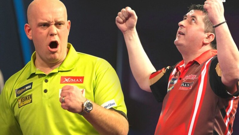 Van Gerwen (li.) und Suljovic (Bild: AP, AFP, krone.at-Grafik)