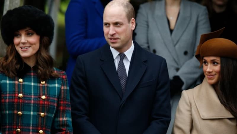 Kate und William mit Meghan Markle bei der Weihnachtsmesse in Sandringham (Bild: Copyright 2017 The Associated Press. All rights reserved.)