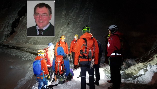 Seit 1970 war Bürgermeister Alois Weidinger bei der Bergrettung, jetzt bargen Kameraden seine Leiche (Bild: Gemeinde Grünau, Bergrettung)