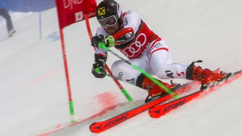 Am kämpferischen Blick lag’s bei Marcel Hirscher nicht, dass er im Viertelfinale ausschied… (Bild: GEPA)