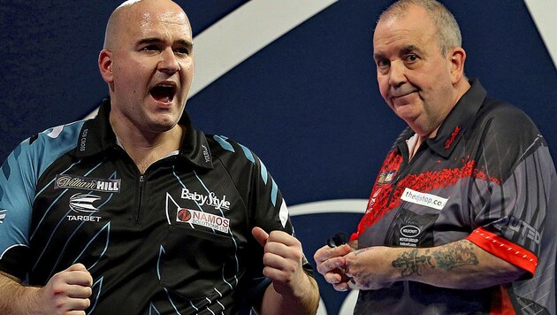 Rob Cross und Phil Taylor (Bild: AP)