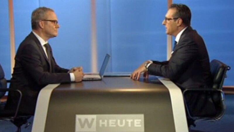 Heinz-Christian Strache im Interview mit ORF-Wien-Chefredakteur Paul Tesarek (Bild: Screenshot/ORF)