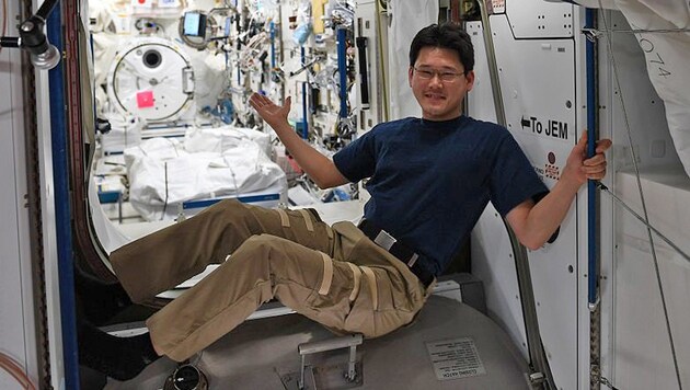 Norishige Kanai an Bord der Internationalen Raumstation ISS (Bild: twitter.com/Astro_Kanai)