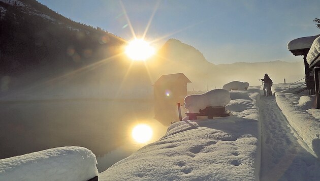 Trotz der milden Temperaturen gibt´s in Gosau noch genügend Schnee für die Skifans. (Bild: Marion Hörmandinger)