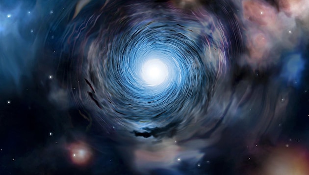 Künstlerische Darstellung einer Galaxie im frühen Universum (Bild: University of Cambridge/Amanda Smith)