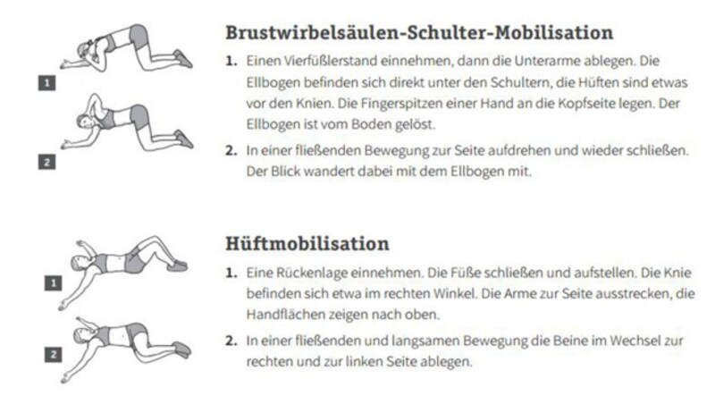 Hier ein Beispiel für die Mobilisation vor dem Training (Bild: "50 Workouts", riva Verlag)