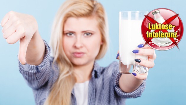 Milch kann bei Laktoseintoleranz zu Problemen führen. (Bild: stock.adobe.com, krone.at-Grafik)
