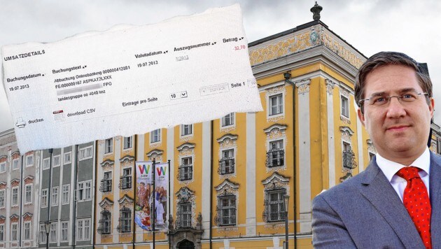 Buchungsbeleg beweist die FPÖ-Mitgliedschaft von Peter S., der von Bürgermeister Andreas Rabl gefeuert wurde. (Bild: gewefoto - Gerhard Wenzel)