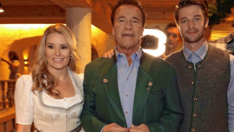 Stammgäste beim Stanglwirt: Arnold Schwarzenegger mit seiner Freundin Heather Milligan und seinem Sohn Patrick. (Bild: babiradpicture/AndyKnoth)