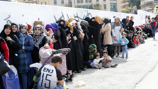 Syrische Flüchtlinge in der libanesischen Hauptstadt Beirut (Bild: AFP)