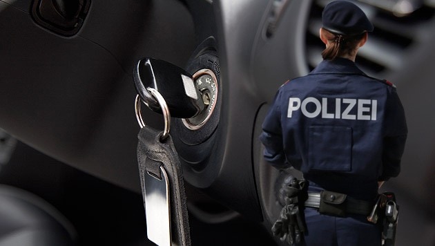 Ein beherzter Autofahrer nahm der Alkolenkerin den Autoschlüssel ab. (Bild: thinkstockphotos.de, Klemens Groh, krone.at-Grafik)