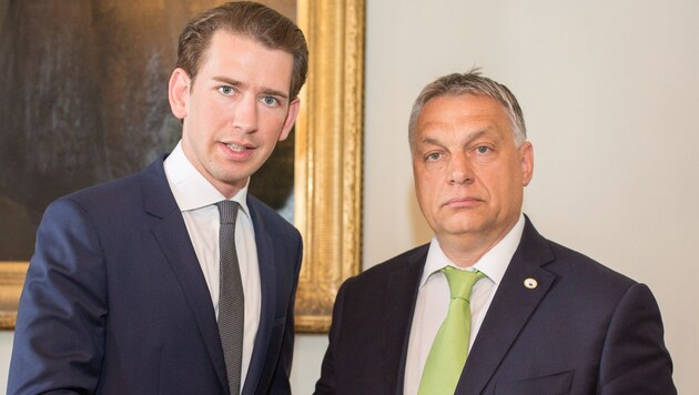 Bundeskanzler Sebastian Kurz und Viktor Orban (Bild: APA/ÖVP/JAKOB GLASER)