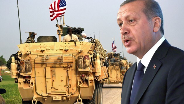Riskiert Erdogan beim Kampf gegen die Kurden in Nordsyrien nun sogar einen militärischen Konflikt mit den USA? (Bild: AFP, AP)