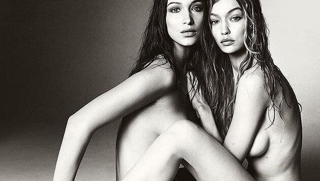 Bella und Gigi Hadid ließen gemeinsam für die britische "Vogue" die Hüllen fallen. (Bild: instagram.com/britishvogue)
