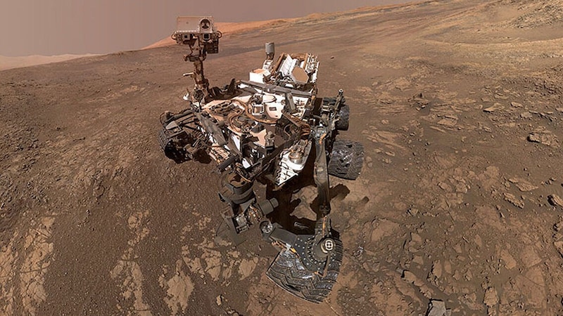 „Curiosity“ (Bild) sucht seit 2012 nach Spuren von früherem Leben auf dem Mars. (Bild: NASA/JPL-Caltech/MSSS)