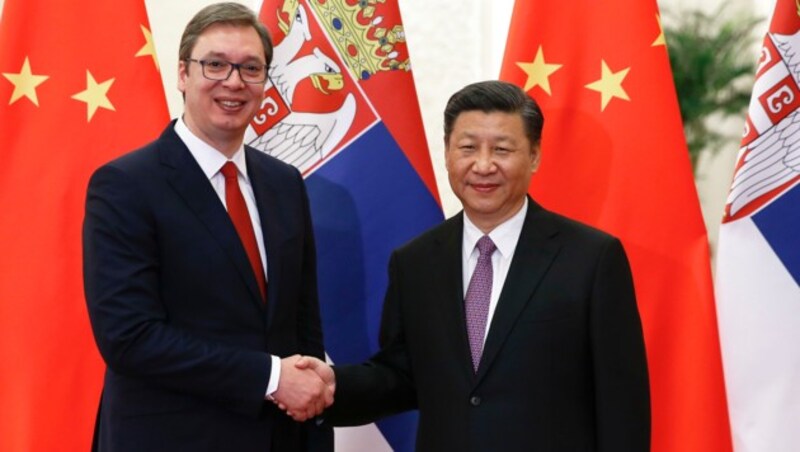 Aleksandar Vucic und Chinas Präsident Xi Jinping (Bild: AFP)