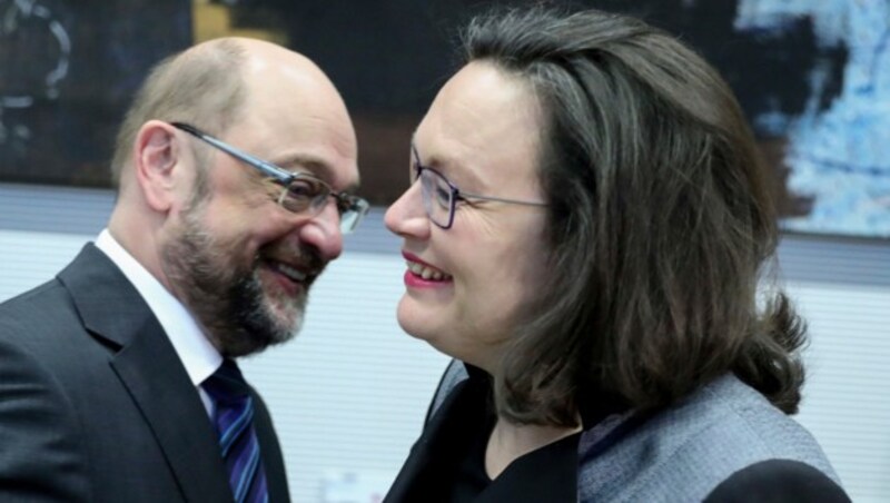 Martin Schulz und Andreas Nahles (Bild: AP)