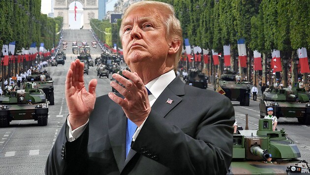 US-Präsident Donald Trump will eine Parade „wie in Frankreich“. (Bild: AFP)