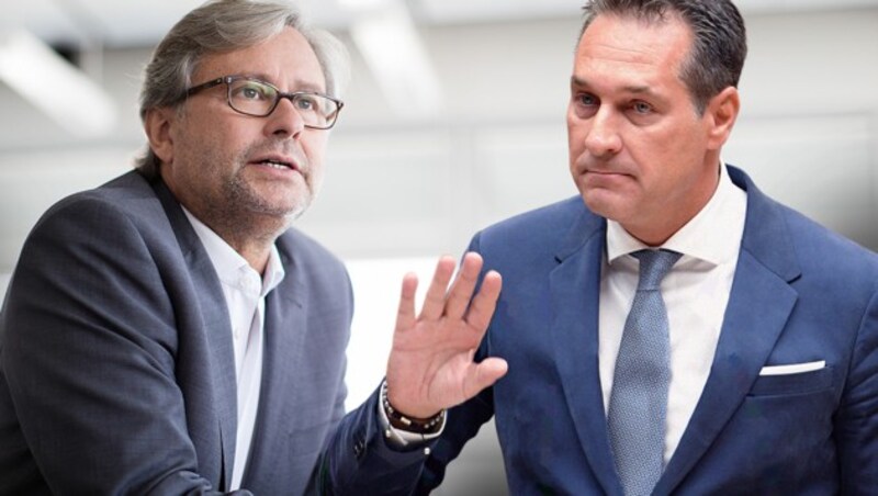 "Serie an Vorfällen zeigt doch eine Methodik": ORF-Generaldirektor Alexander Wrabetz im Visier von FPÖ-Chef Heinz-Christian Strache (Bild: APA/GEORG HOCHMUTH, APA/ROLAND SCHLAGER, krone.at-Grafik)