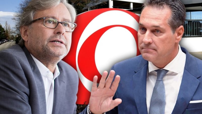 "Serie an Vorfällen zeigt doch eine Methodik": ORF-Generaldirektor Alexander Wrabetz im Visier von FPÖ-Chef Heinz-Christian Strache (Bild: APA, krone.at-Grafik)