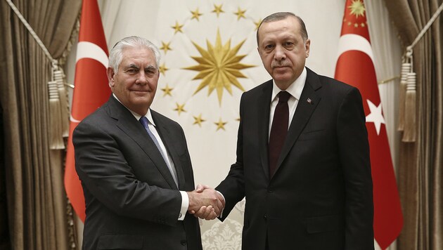 US-Außenminister Rex Tillerson zu Gast beim türkischen Präsidenten Racep Tayyip Erdogan (Bild: ASSOCIATED PRESS)