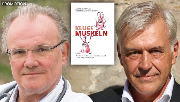 Die Autoren Andreas Stippler und Norbert Regitnig-Tillian (Bild: Christa Regitnig, Gabriele Moser, Delta x Verlag, krone.at-Grafik)